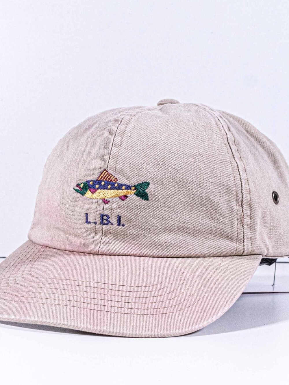 Vintage 90s LBI Long Beach Island Trout Fish Hat Snapback Fishing Cap Y2K NJ